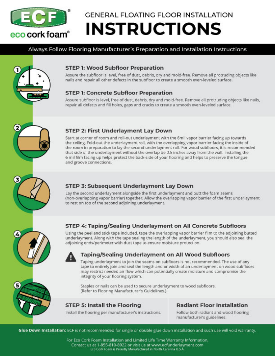 Eco Cork Foam Underlayment Installation Guide