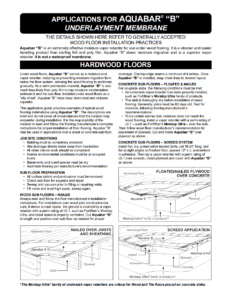 Aquabar B Hardwood Flooring Underlayment Problems - Flooring Site