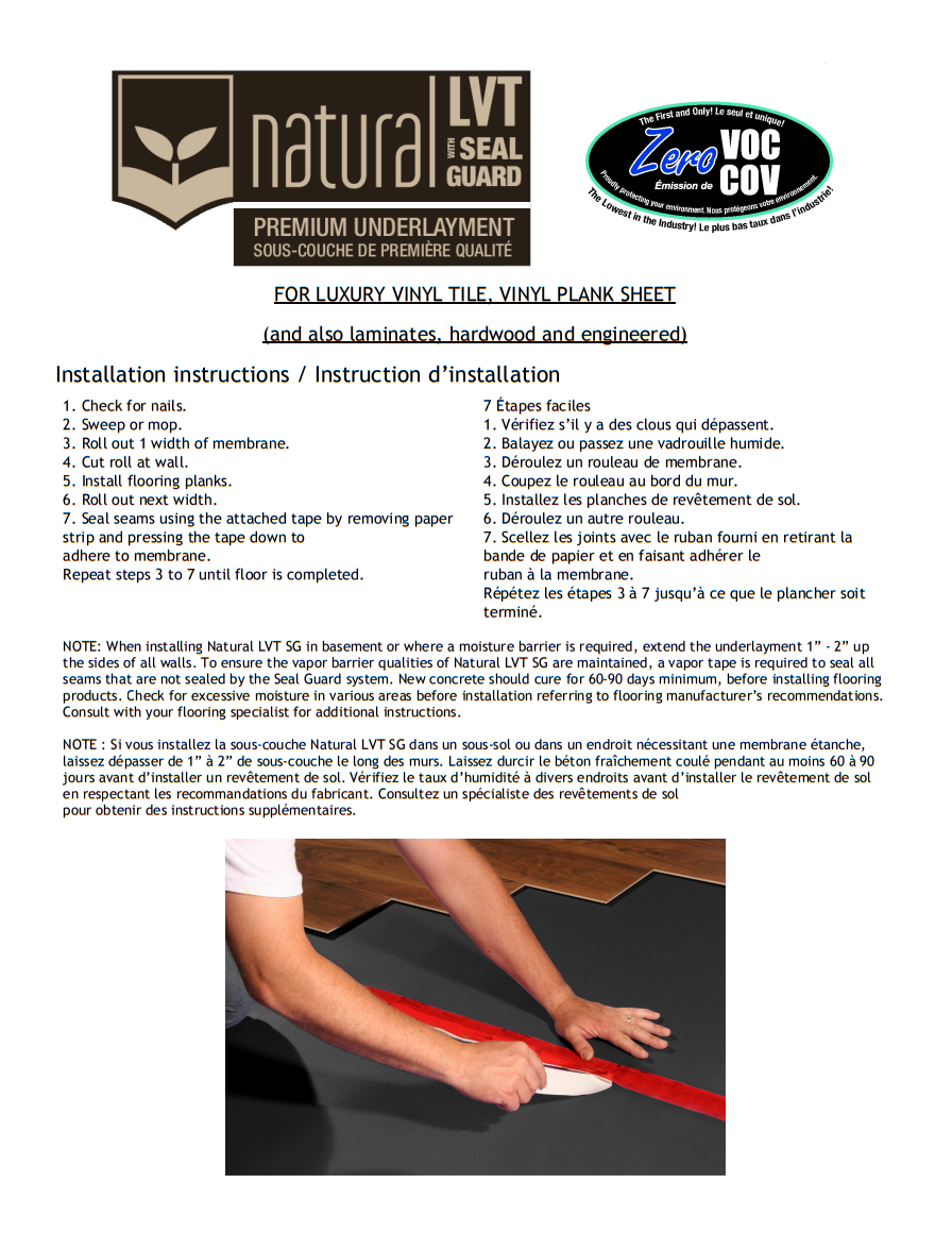 Natural LVT SG Premium Underlayment Installation Guide