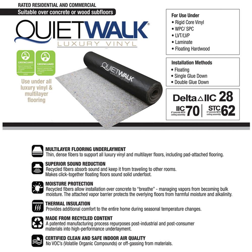 QuietWalk Luxury Vinyl Underlayment for Luxury Vinyl Plank