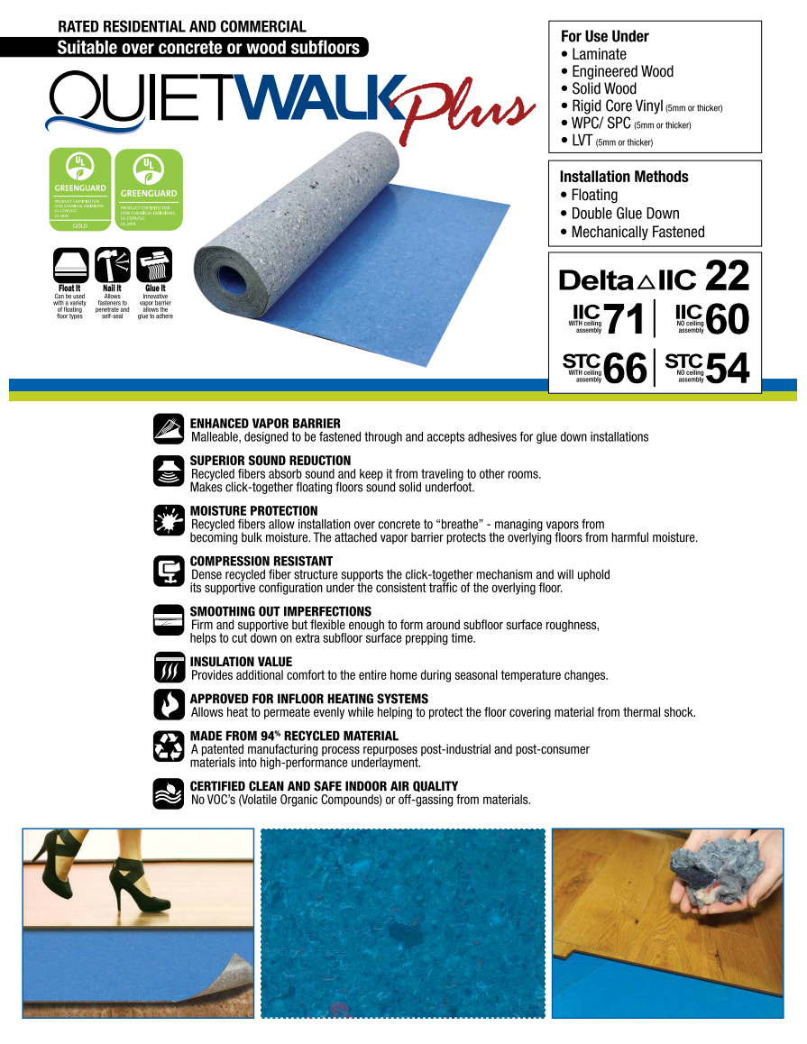 QuietWalk Plus Underlayment Product Brochure