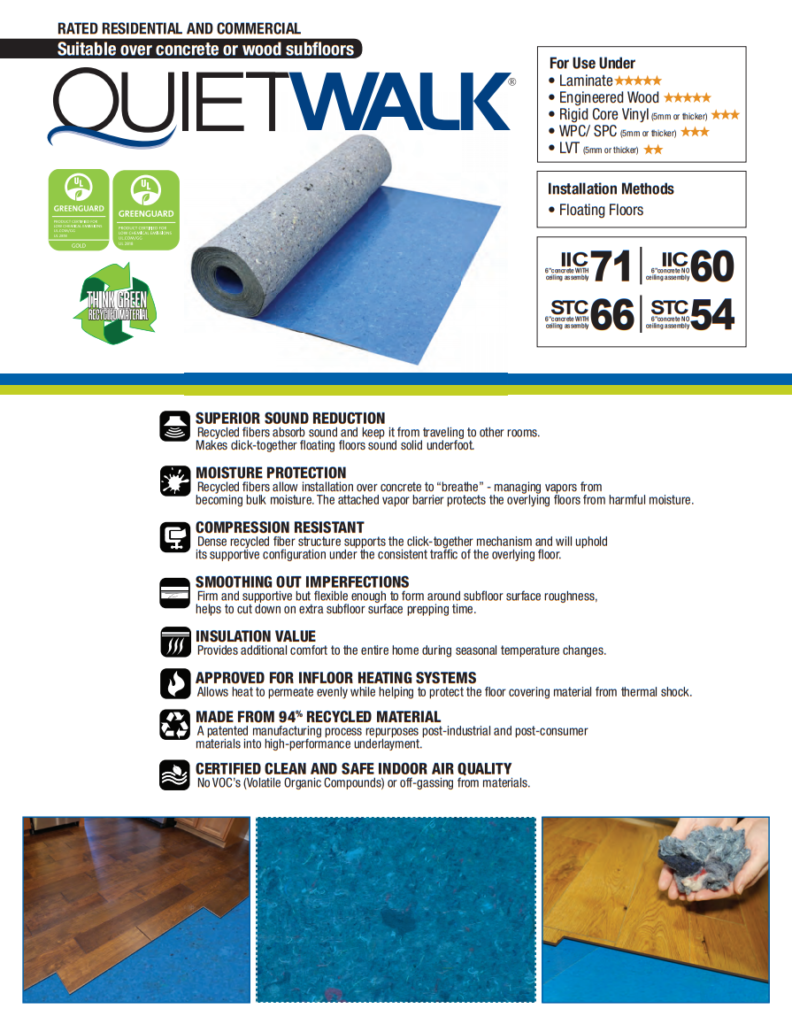 QuietWalk Underlayment for Laminate & Engineered Floors